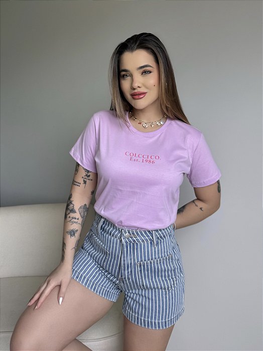 T-SHIRT COLCCI CO. EST. 1986 - ROXO POESIA