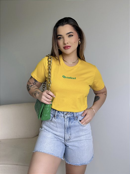 T-SHIRT COLCCI ALTO RELEVO - AMARELO