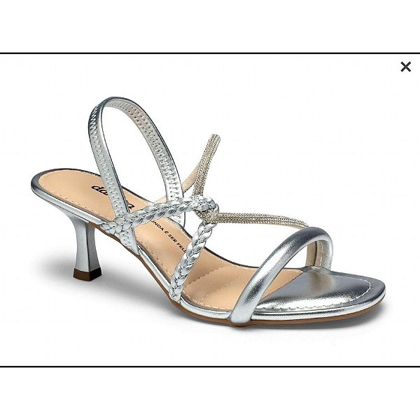 Sandália Feminina Salto Fino Metalizada Dakota Y7841 Prata