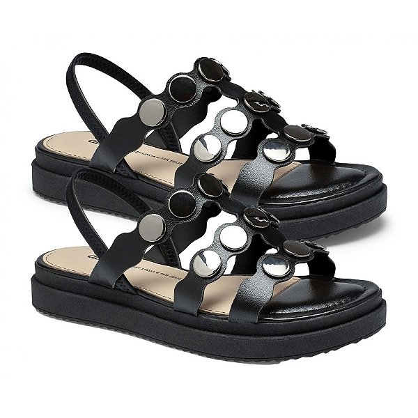 Sandália Feminina Flatform Namaste Preto Grafite Dakota Y7633-0003