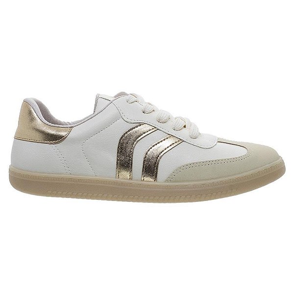 Tênis Casual Via Marte Feminino 129003 - Bege+Dourado