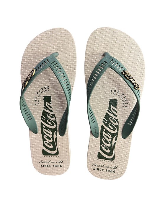 Sandália Masculina Coca-Cola CC4696 Off White/Musgo