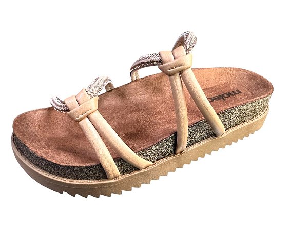 Chinelo Feminino Papete Moleca Tiras com Brilho