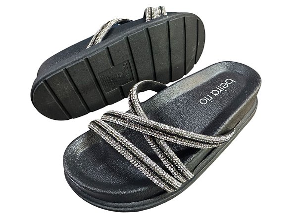 Chinelo Feminino Papete Beira Rio – Tiras com Brilho