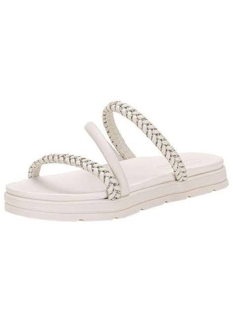 Tamanco Papete Moleca com Tranças e Brilho – Off White 5490.114