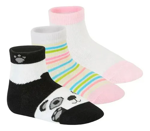 Kit com 3 Meias Infantil Molekinha  Algodão