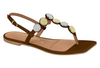 Sandália Rasteira Feminina Vizzano 6513.210 Capuccino