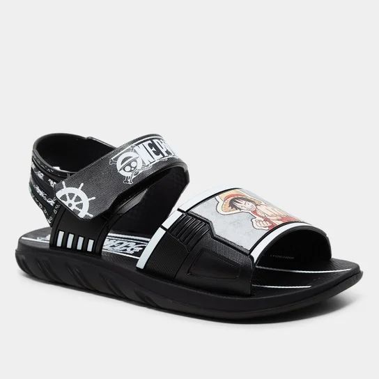 Sandália Infantil Grendene Kids One Piece – Preto/Branco 23230