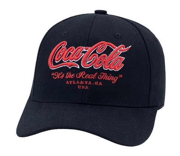 BONE COCA COLA BORDADO FRONTAL DORA U PRETO