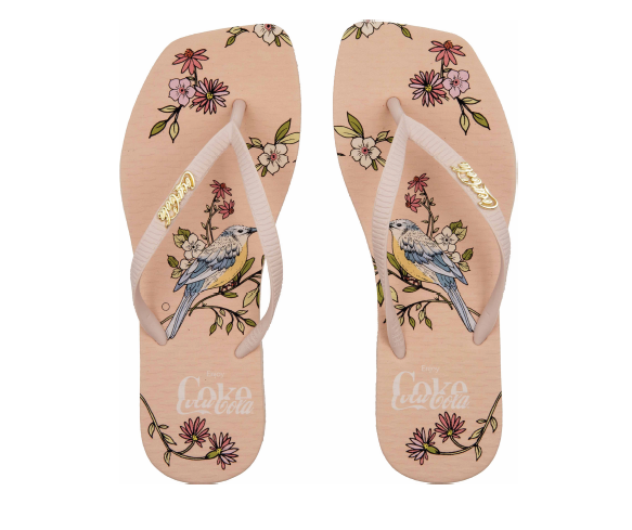 Chinelo Feminino Coca-Cola Quadrada Rose Claro – CC4811