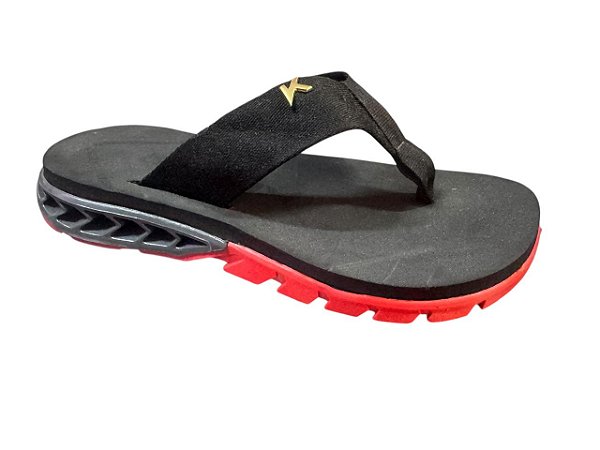 Sandália Kenner Rakka – Primeira Linha – Preto / Vermelha / Cinza