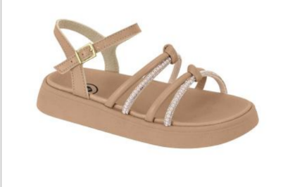 Sandália Infantil Flatform Molekinha com Tiras de Strass – 2358.106
