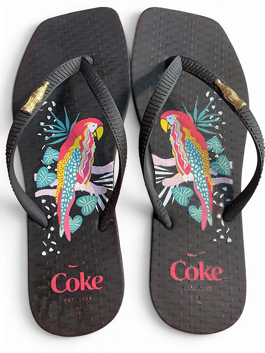 Chinelo Feminino Coca-Cola Arara Tropical CC5037