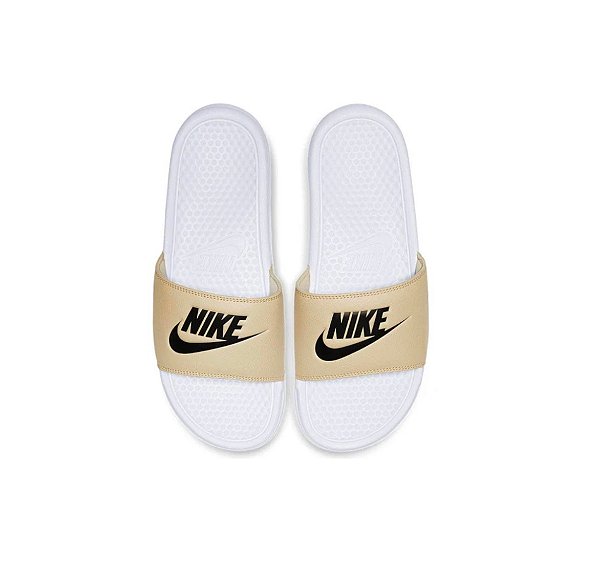 Chinelo Nike Benassi JDI- Branco/Dourado - DFR.Clothing
