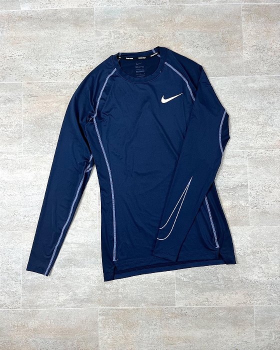 Camiseta Manga Longa Nike Pro Obsidian