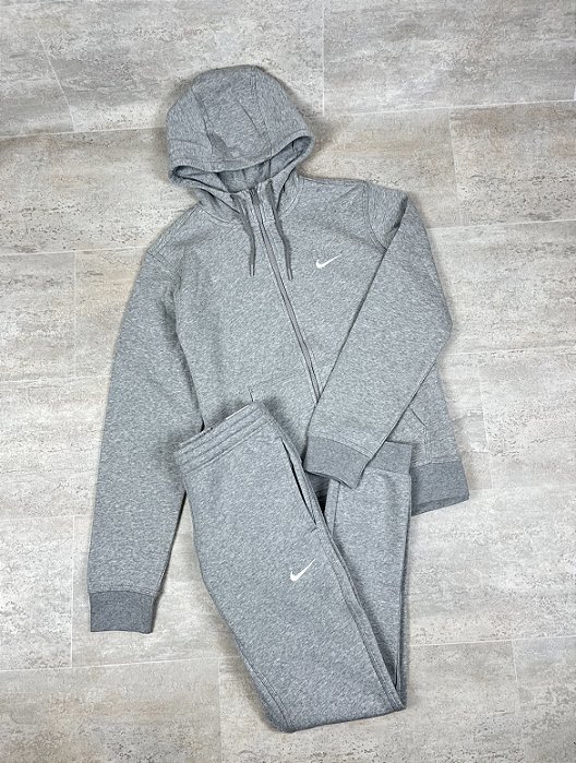 Agasalho Nike Fleece Swoosh Cinza