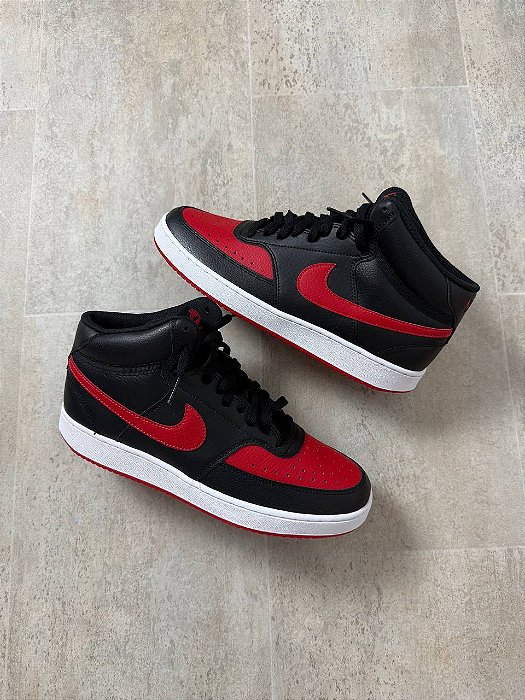 Tênis Niike Court Vision Mid Preto/Vermelho