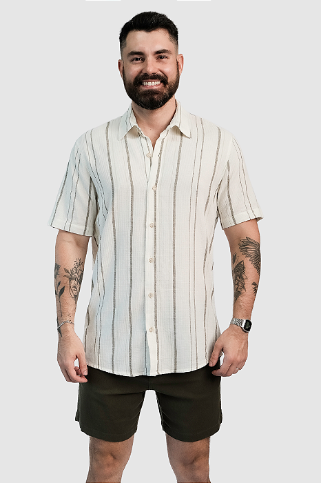 Camisa Aberta Vertical Terra