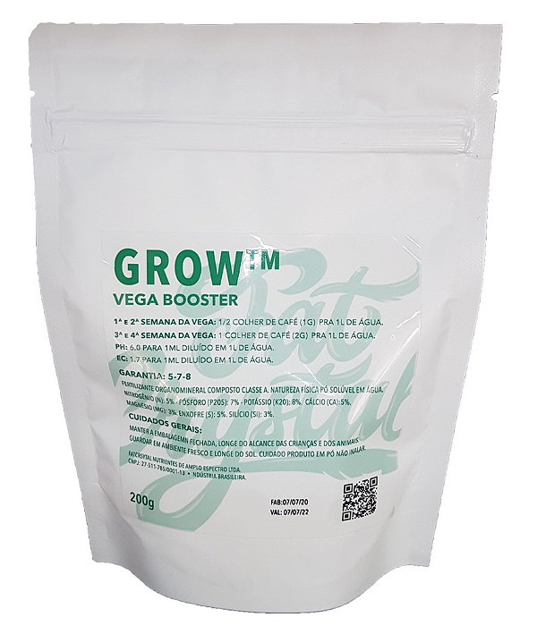 Fertilizante Fat Crystal Grow 200g Vega Booster