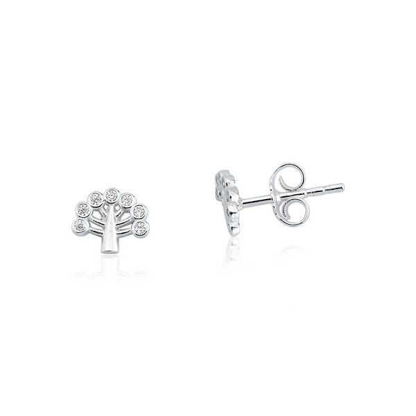 Brinco Arvore Da Vida com Zirconia Prata 925