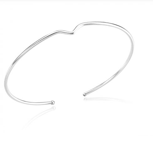 Pulseira Bracelete Fio Regulável V Minimalista Prata 925