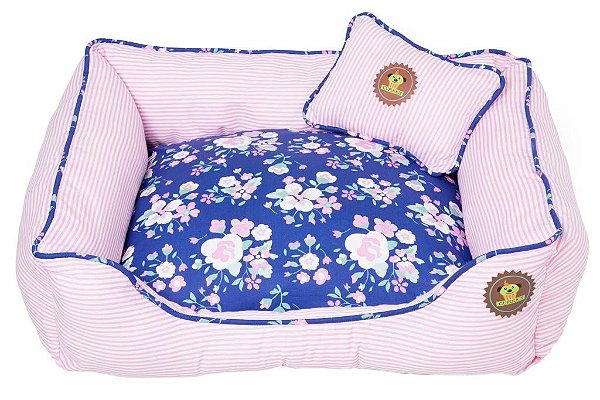 Cama listras rosa bb com floral royal