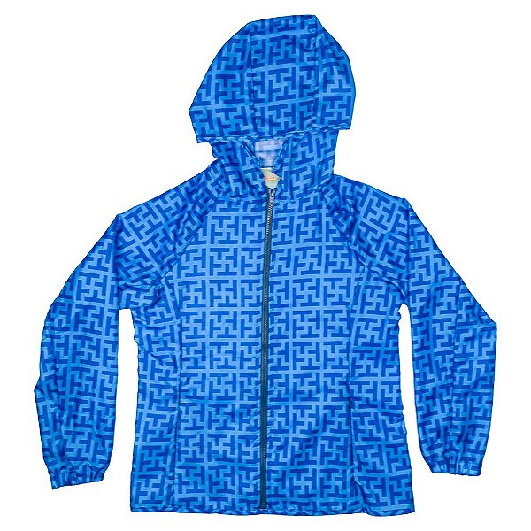 Jaqueta impermeável estampa Tutti azul