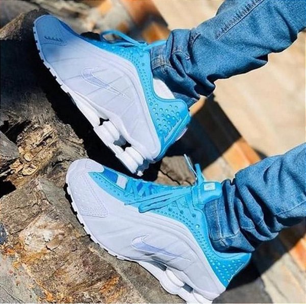 r4 nike branco e azul