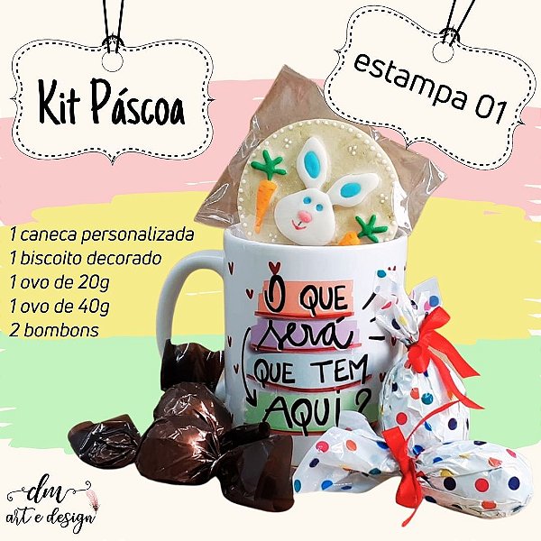 Kit Páscoa caneca + chocolate