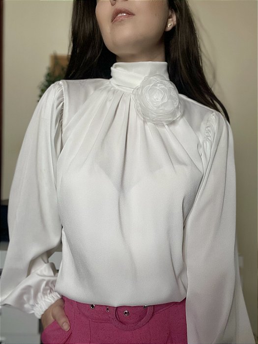 Blusa Crepe Flower