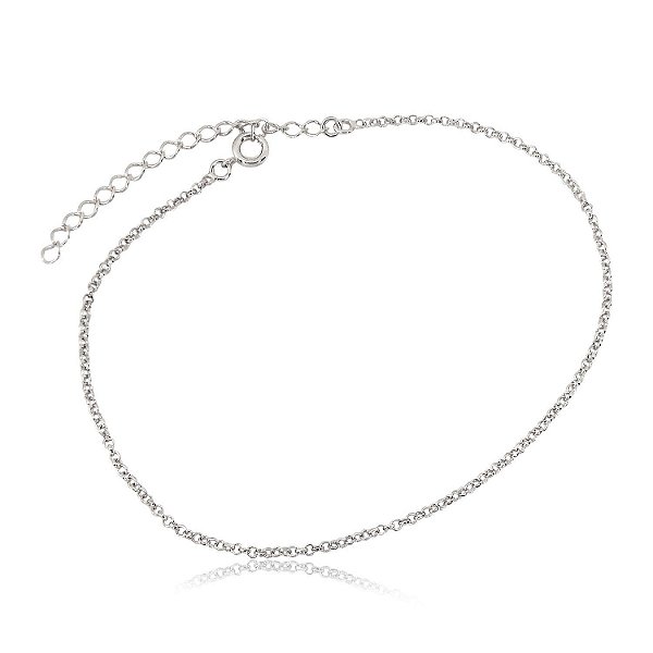 tornozeleira em ródio branco