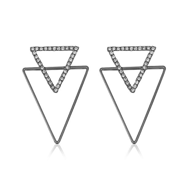 Brinco em ródio negro com pedras de zircônia