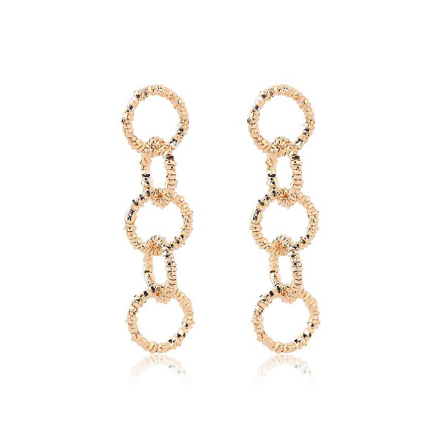 Brinco ouro rosé em argolas