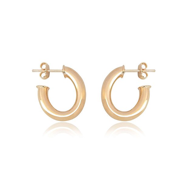 Brinco de argola em ouro rosé