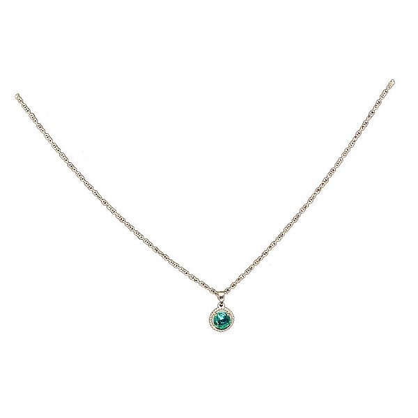 colar em ouro rosé com pingente colorido