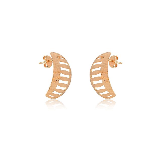 Brinco em ouro rosé diamantado