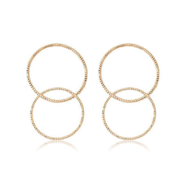 Brinco de argola grande em ouro rosé
