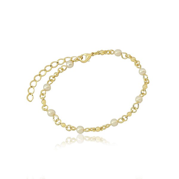 pulseira com bolinhas em pérolas