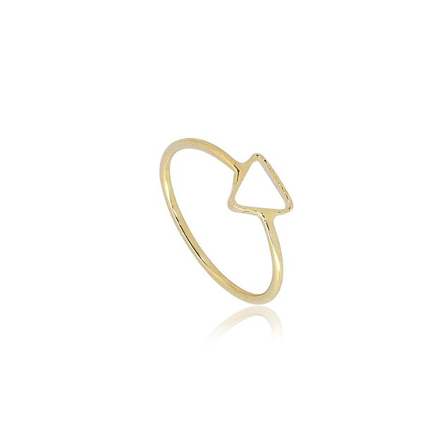 Anel Com Formato De Triângulo Em Ouro