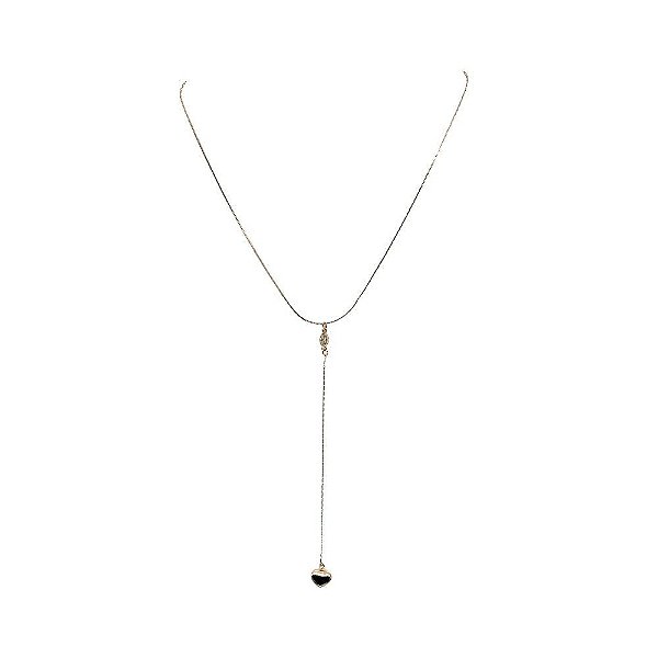 colar em ouro rosé com detalhes em zircônia e com coração