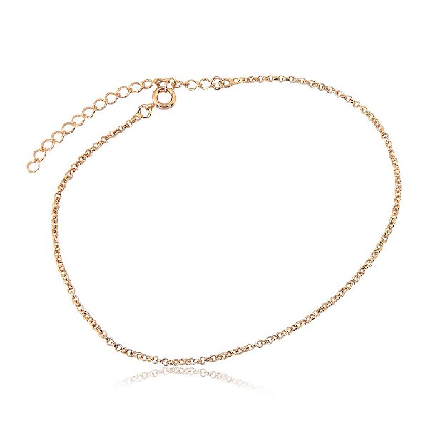 tornozeleira em ouro rosé