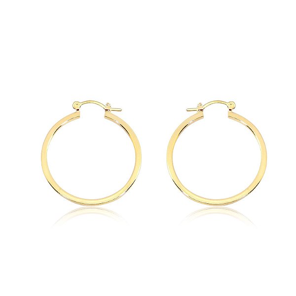 brinco de argola lisa em ouro