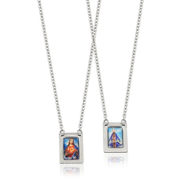 escapulário em aço com oração