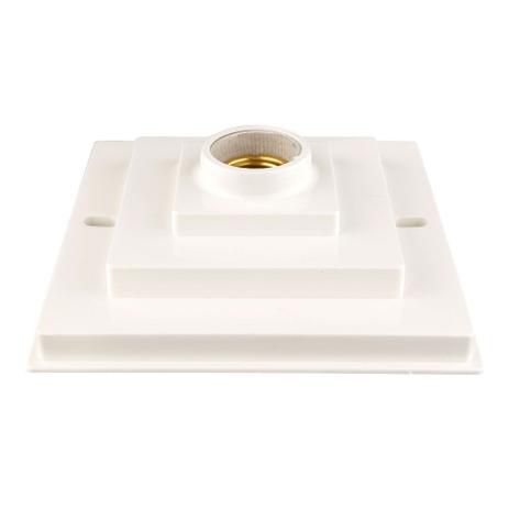 Kit 10 un. Plafonier Plafon Quadrado Sobrepor Luminária Branco Bocal Soquete Porcelana E27 Branco Elite PVC Resistente
