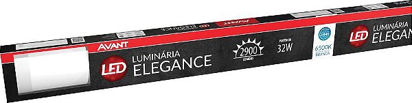 Luminária led Elegance 32w com Driver Integrado Linear Sobrepor Bivolt 2900 lumens 6500k Branco Frio - 1 Ano Garantia