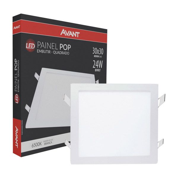 Painel led Sobrepor Quadrado Luminária Teto Plafon Pop Avant 24w 1680 lumens 6500k Branco Frio - 1 Ano Garantia