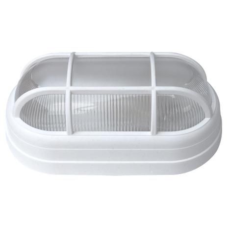 Luminária Tartaruga com grade Branco Externa Soft Soquete Bocal E27 OPL Resistente Anti-UV
