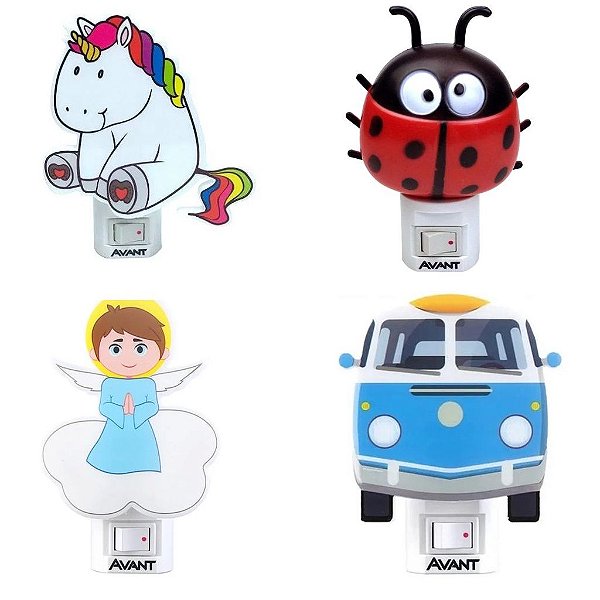 Luminária infantil Led Luz Noturna Tomada 1W Mini Abajur Bivolt Avant Branco quente 3000k - 1 Ano de Garantia