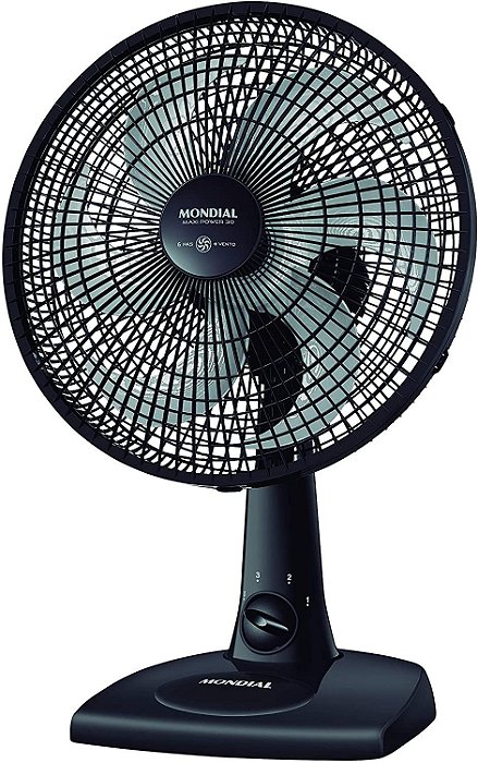 Ventilador de Mesa 30cm Mondial 220V Maxi Power V-30 6 Pás 3 Velocidades Preto - 1 Ano Garantia