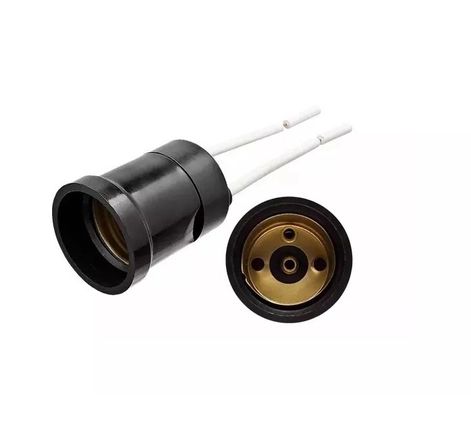 Soquete com rabicho ResistenteBocal plástico para Lâmpada FLP E27 Preto 250V Termoplástico